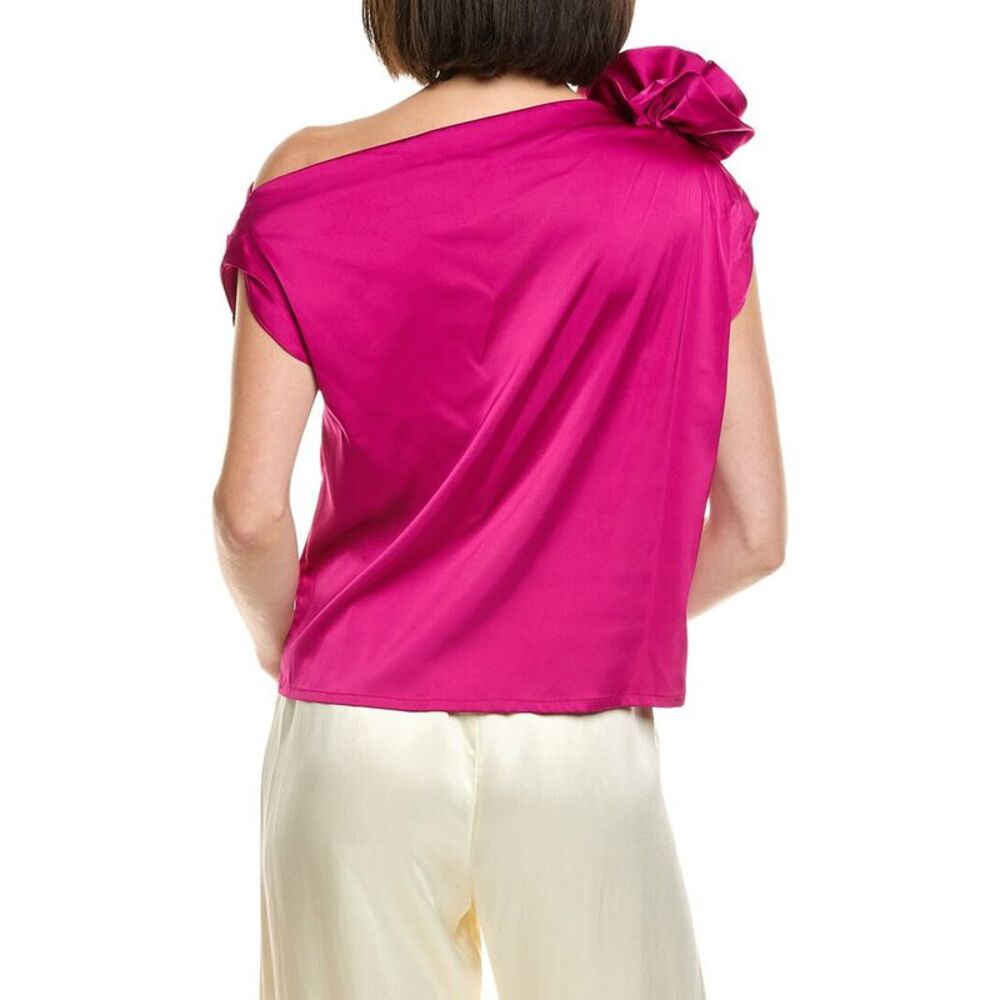 Gracia Womens Floral Shoulder Top, Pink - Picture 2 of 3
